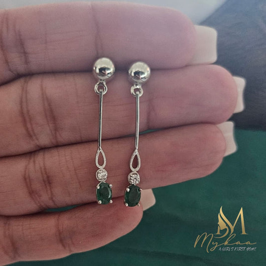 "ESME" Emerald & Zircon Danglers