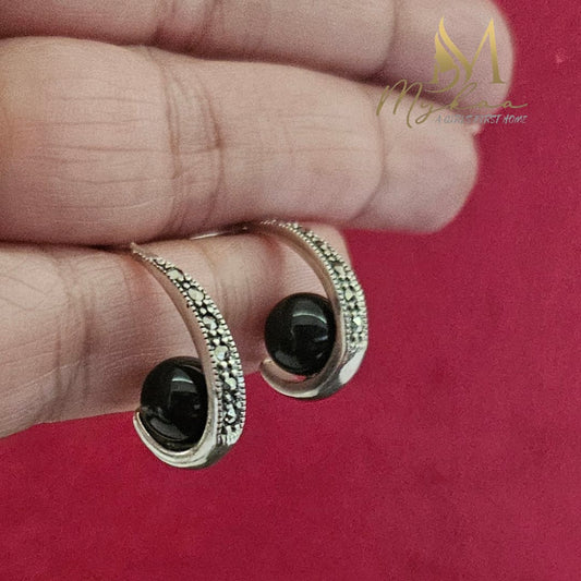 "NAINA" Marcasite Hoops