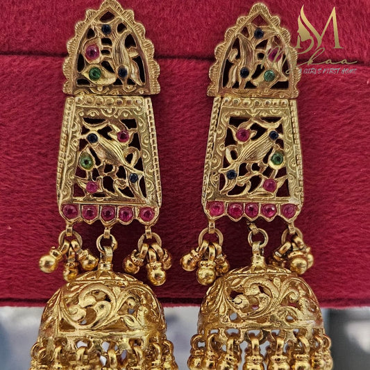 "NAVYA" Temple Jhumkas