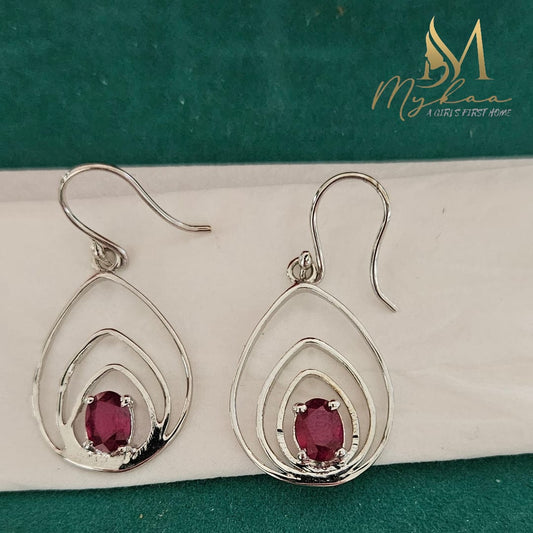 "SCARLET" Ruby Danglers