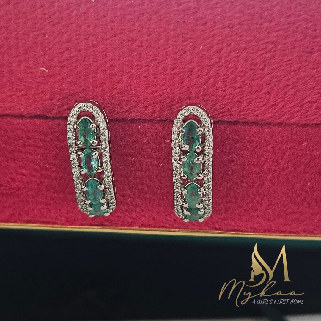 "SAGE" Emerald Earrings