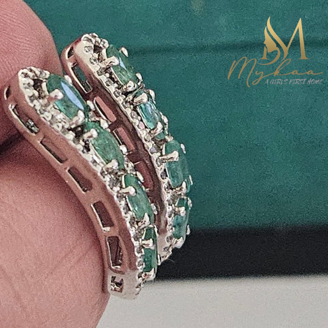 "SAGE" Emerald Earrings