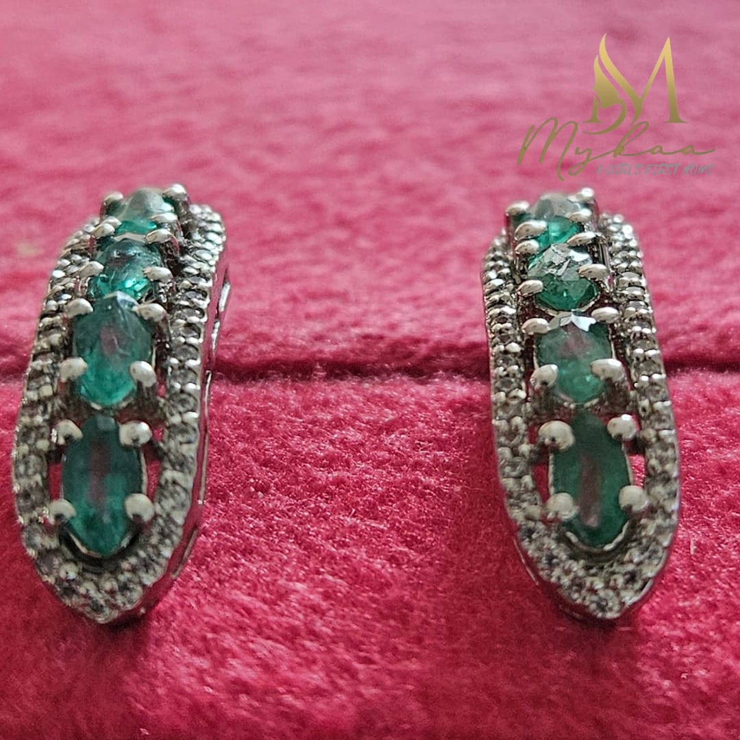 "SAGE" Emerald Earrings