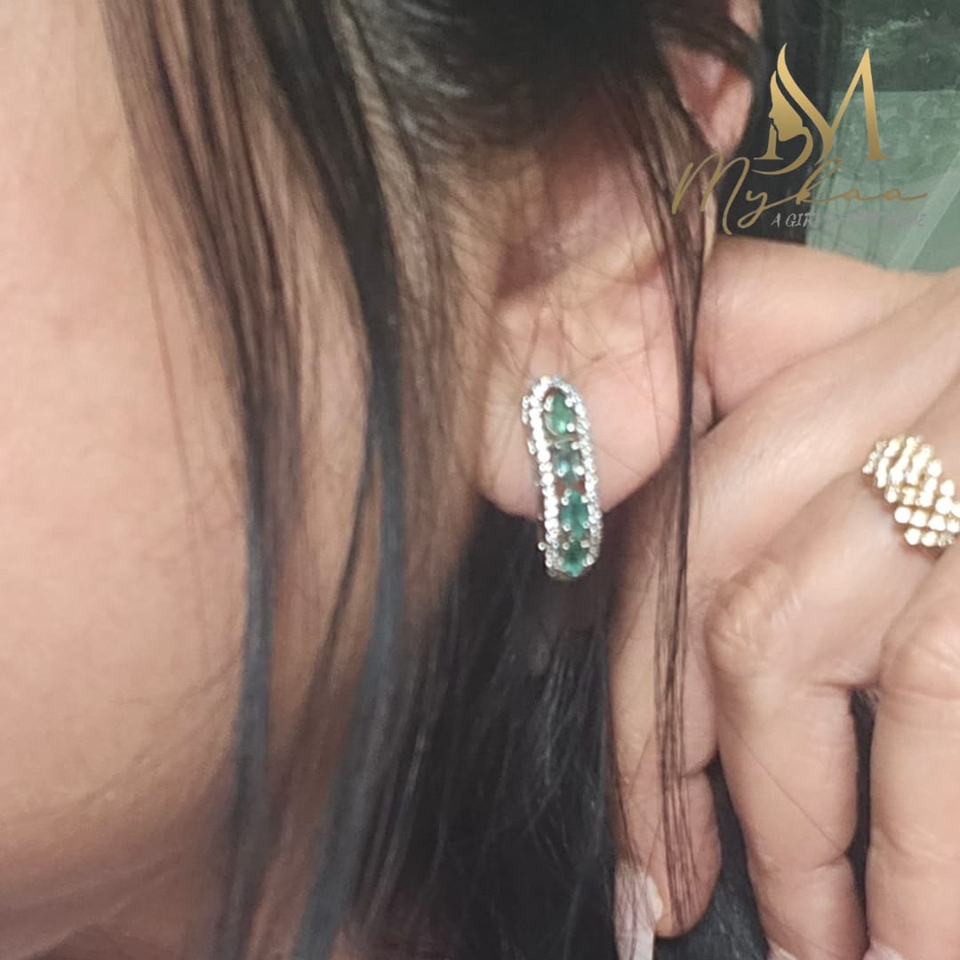 "SAGE" Emerald Earrings