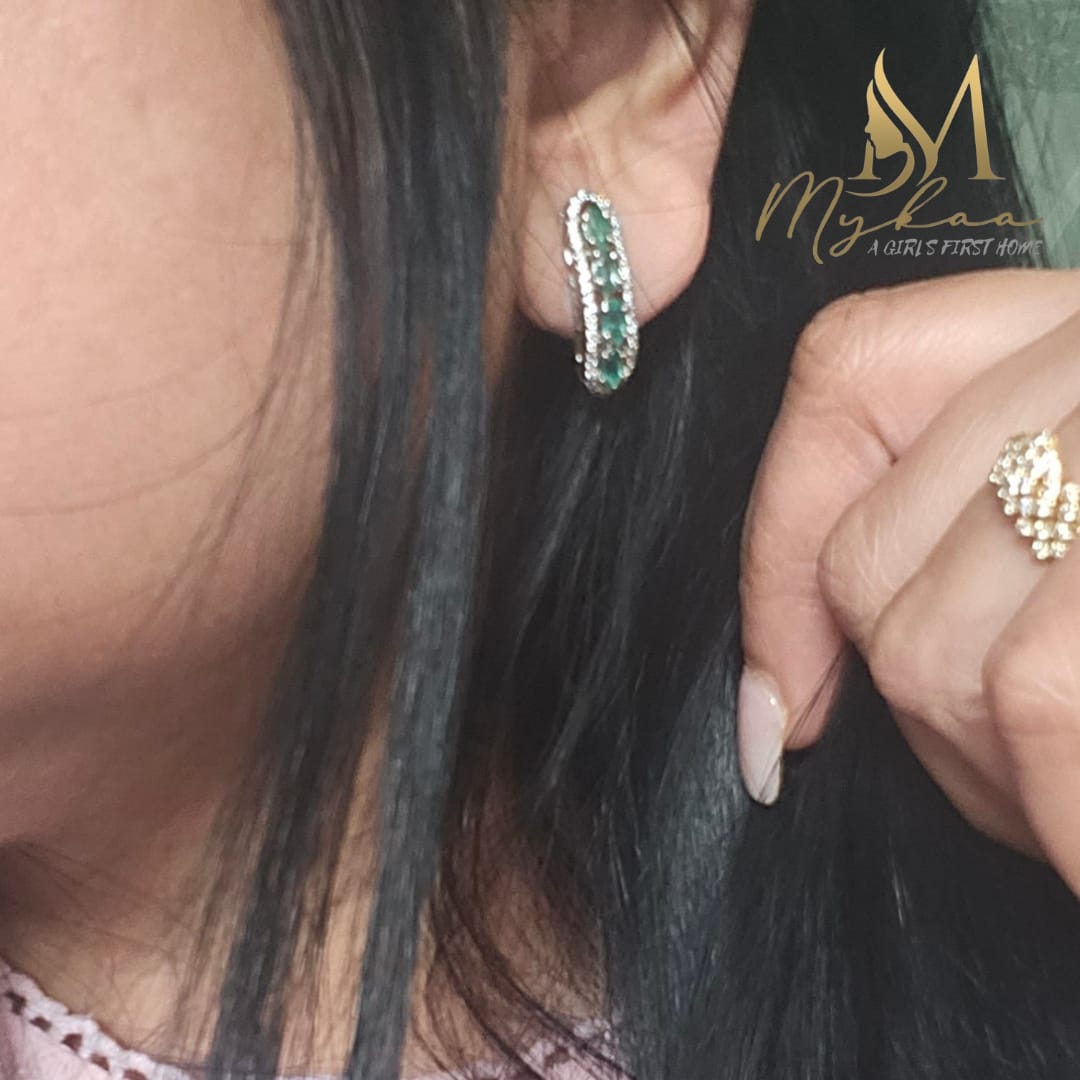 "SAGE" Emerald Earrings