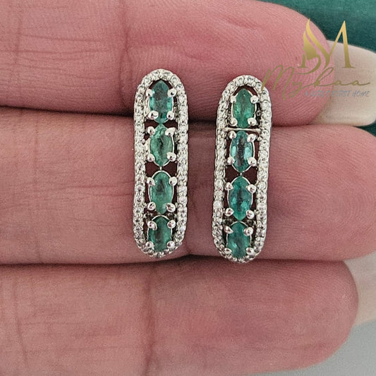 "SAGE" Emerald Earrings