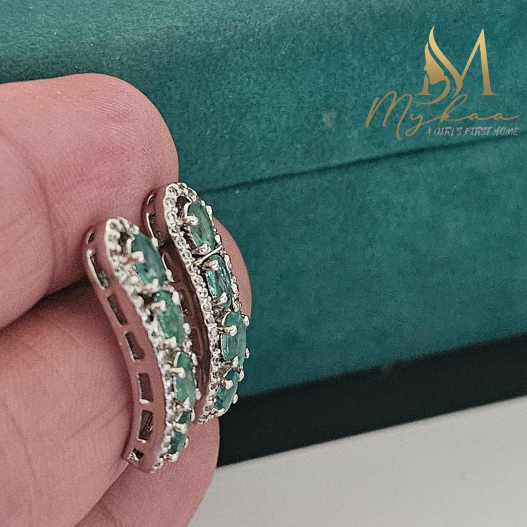 "SAGE" Emerald Earrings