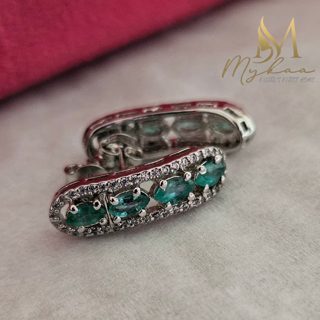 "SAGE" Emerald Earrings