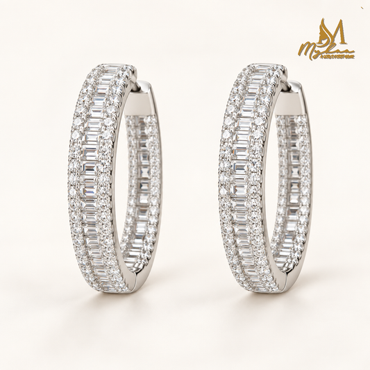 "TAHIRA" White Zircon Hoops