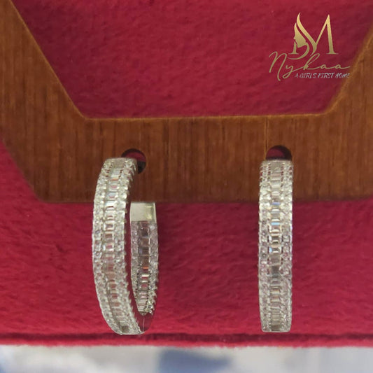 "TAHIRA" White Zircon Hoops